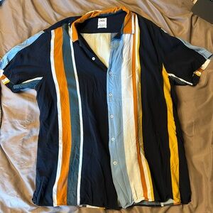 zara striped button down shirt